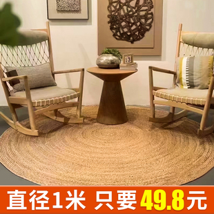 蒲草垫地毯圆形草编蒲团编织坐垫子地上入户门客厅垫摄影拍照装饰