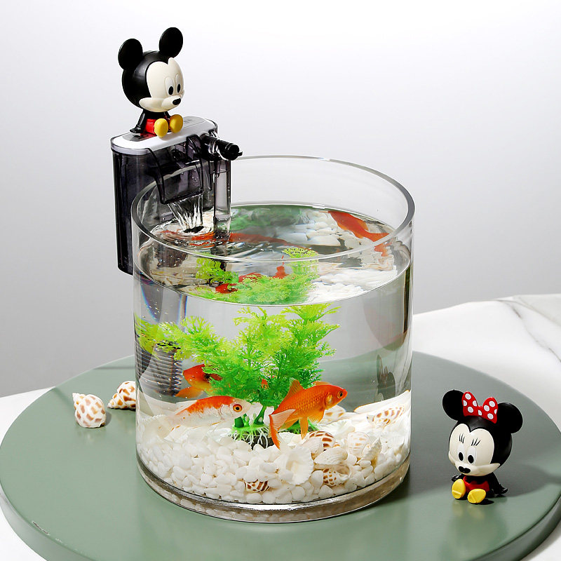 创意加厚超白圆柱形玻璃小型鱼缸办公室客厅桌面懒人免换水水族箱,宠物/宠物食品及用品,桌面缸,淘宝优惠券,粉丝福利购,淘宝优惠卷