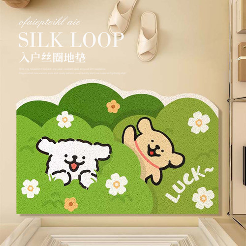 入户门地垫脚卡通小狗垫门口进门入户地毯门外耐脏门垫丝圈可裁剪