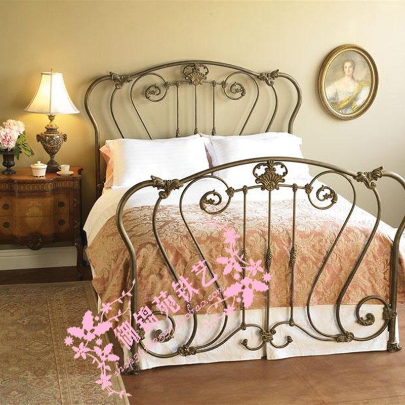 yD165欧式铁艺床 酒店公寓床 单人床 双人床 卧室床 1.8米铁架床