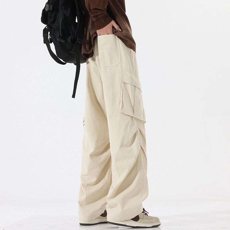 阔腿工装裤男秋季新款美式复古高街潮流褶皱直筒长裤休闲裤子男款,男装,休闲裤,淘宝优惠券,粉丝福利购,淘宝优惠卷