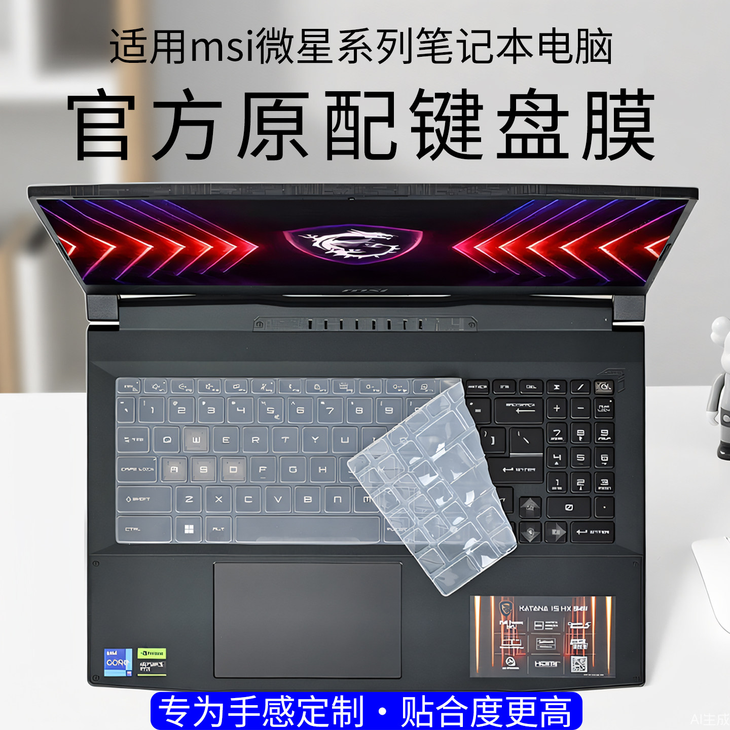 适用2025款微星系列键盘膜精准贴合星影15/17泰坦雷影系列神影16/17液态硅胶手感微星专用高清抗蓝光护眼贴膜