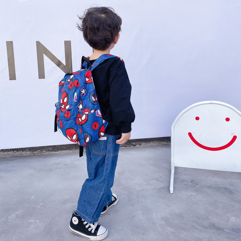 新款幼儿园书包3-6岁男童卡通蜘蛛Q侠男童防水轻便背包潮学前班包