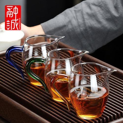 加厚玻璃公道杯耐热透明泡茶过滤功夫茶具配件茶海分茶器茶漏茶道
