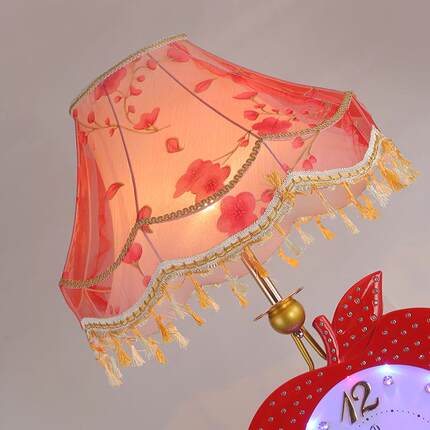 后现代客厅灯时尚led落地灯简约茶几布艺落地灯时钟灯体led落地灯