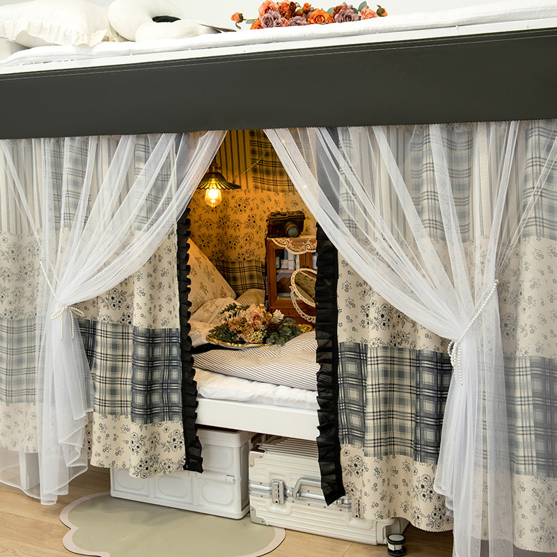 女生宿舍法式复古床帘上铺强遮光加厚窗帘学生寝室下铺公主风床幔