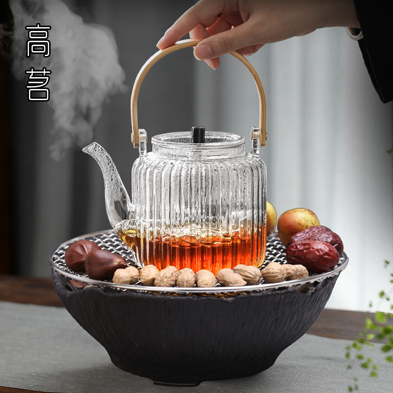 冬天围炉煮茶壶玻璃2023新款煮茶器电陶炉套装全套家用室内煮茶炉