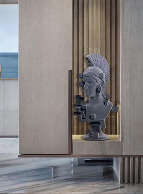 创意人物雅典娜植绒雕塑艺术摆件装饰品客厅电视柜样板间酒店摆放