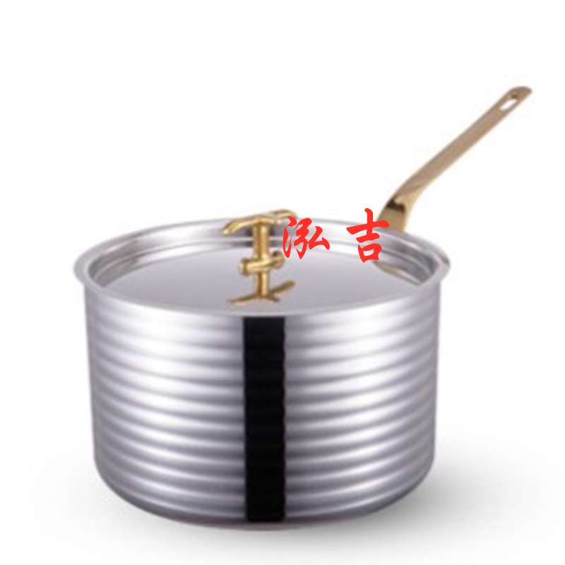 304不锈钢汁锅汤锅单柄矮身奶锅炖锅厚底锅三层钢精钻锅高身汁煲