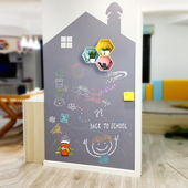 彩色磁性双层黑板墙贴磁力家用儿童涂鸦墙膜写字板教学可擦写无尘