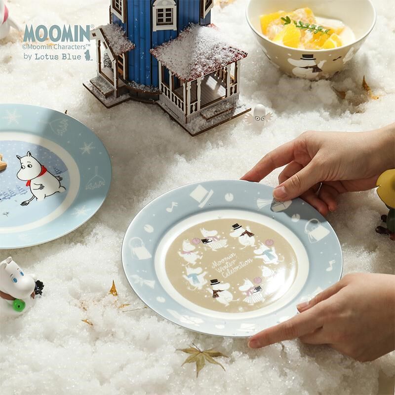 姆明moomin骨瓷碗盘餐具点心盘平盘子家用餐盘菜盘可爱可通圆盘