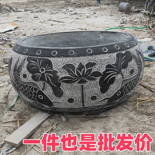 青石柱墩底座石墩子垫基石柱脚石雕柱皮圆墩空心石柱础柱顶石庭院