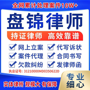 盘锦律师案件代理出庭律师咨询起诉状函代写离婚协议欠款纠纷合同