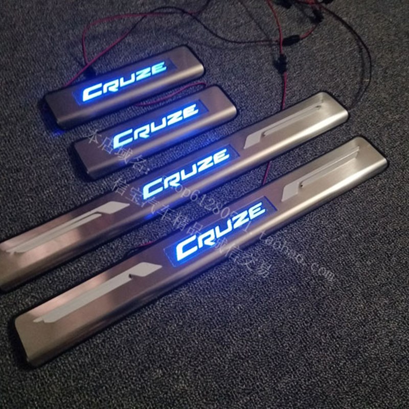 雪佛兰09-14款科鲁兹带灯门槛条经典科鲁兹车门防护LED迎宾灯踏板