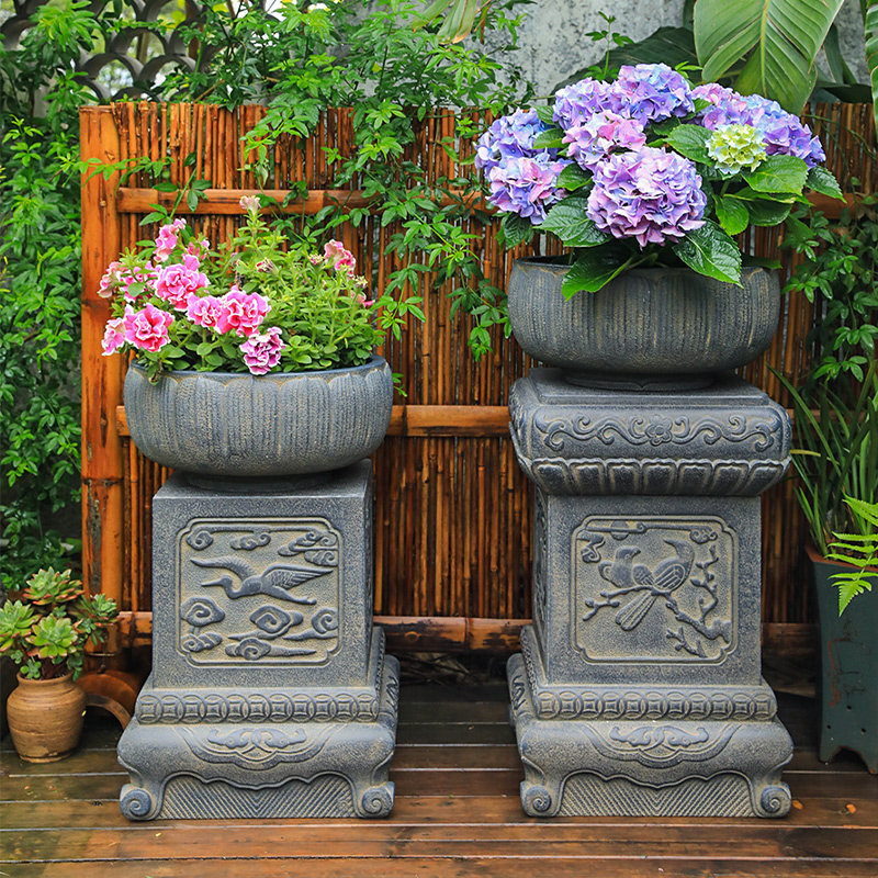 陋石坊石墩花盆底座庭院摆件造景布置花园装饰仿石雕中式仿古柱墩,家居饰品,户外/庭院摆件,淘宝优惠券,粉丝福利购,淘宝优惠卷