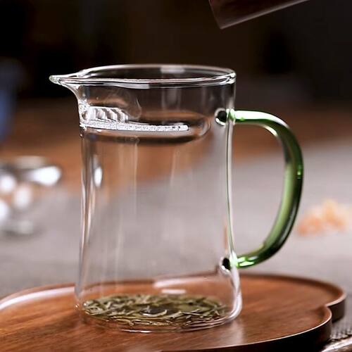 防爆耐热玻璃公道杯茶漏一体带滤网月牙公杯加厚泡绿茶分茶器茶具