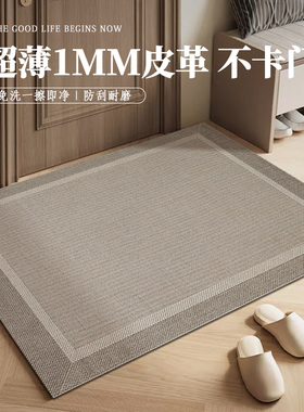 入户门地垫超薄款1mm不卡门极薄皮革地毯PVC防水免洗门垫裁剪定制
