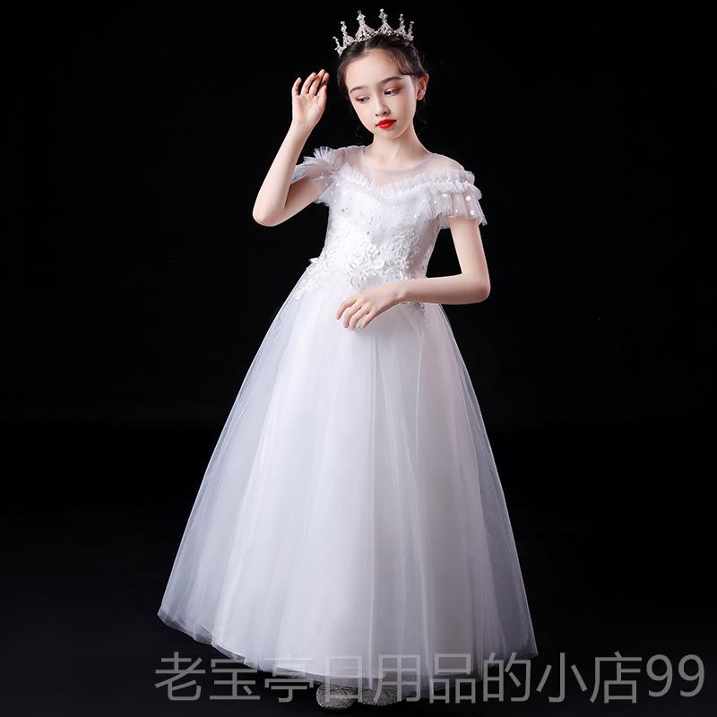 正品花童m生日礼服女童胖m连主衣裙夏季公洋气网纱主裙持人钢琴演