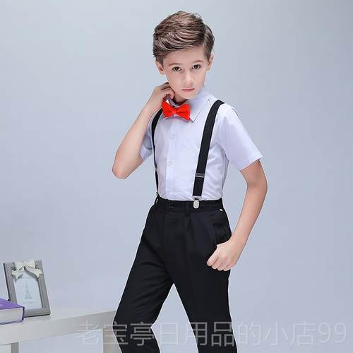 正品元旦合唱演出儿童表演服服男背带裤毕服业礼孩照小学生幼儿园