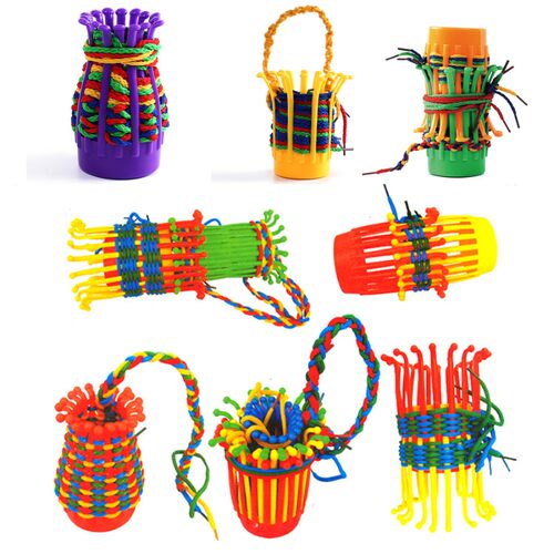 幼儿园3-6岁儿童手工diy编花篮材料包创意编织玩具区域美劳作品