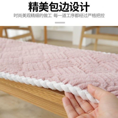 定制长凳垫冬季毛绒长椅座垫餐厅长板凳坐垫食堂长条登垫长椅坐垫