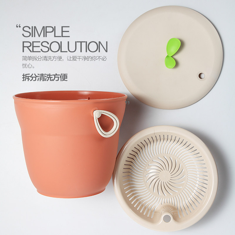 美芙家坊时尚创意茶水桶塑料茶渣桶工夫茶具泡茶滤水桶带管排水桶