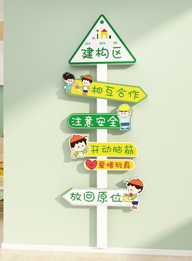 幼儿园建构益智区墙面装饰环创材料主题成品设境布置材料文化楼梯