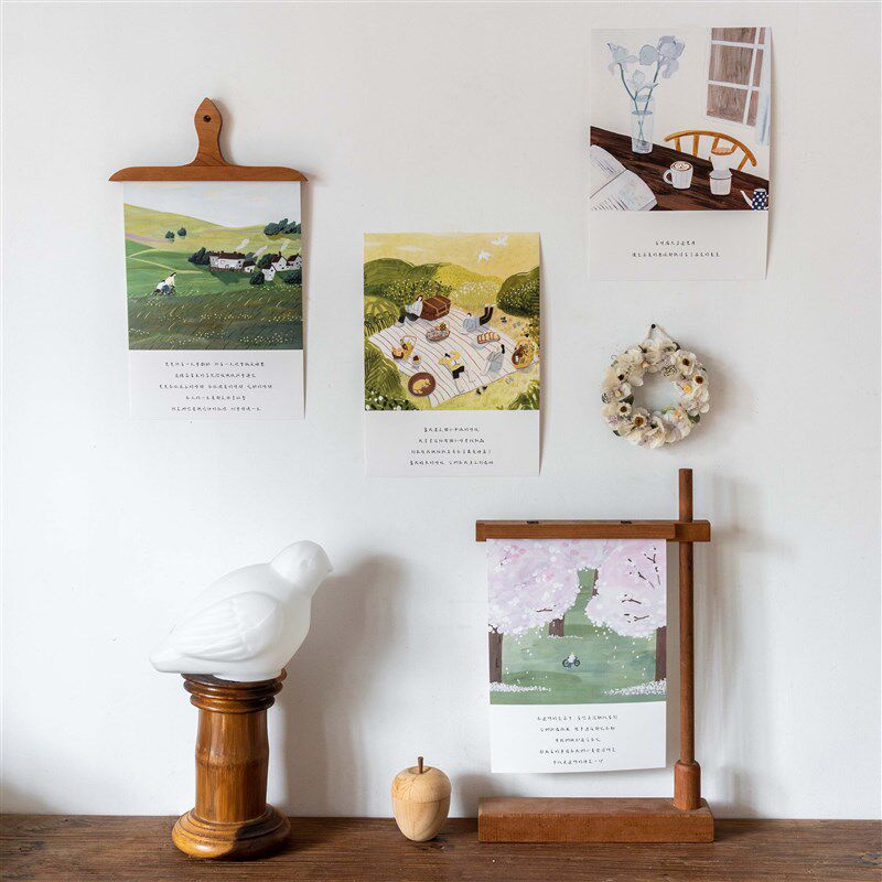 生活小物七七手绘 插画 治愈装饰画卡片文艺清新画芯玄关挂画