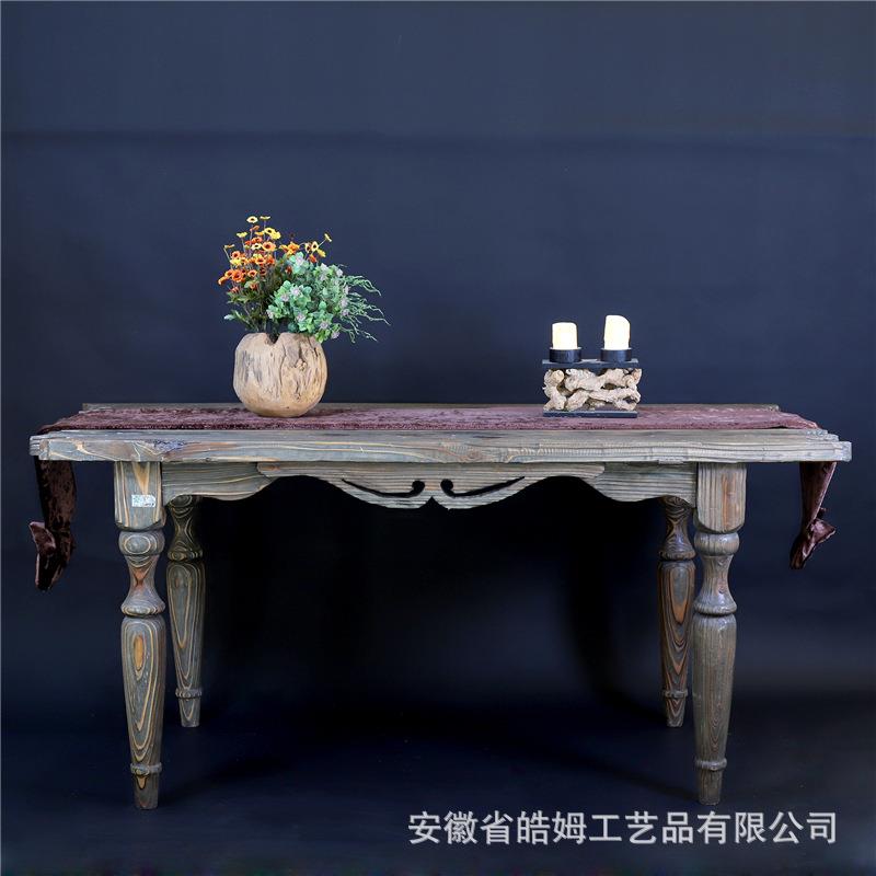厂家销售手工制作木质长桌四角桌供桌餐桌复古家居名宿装饰摆件