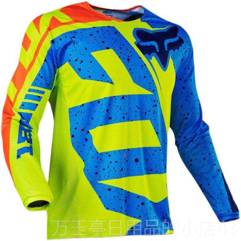 高档登山自行车袖降服FOX机车骑行速降速速服透长气干 干骑行上衣