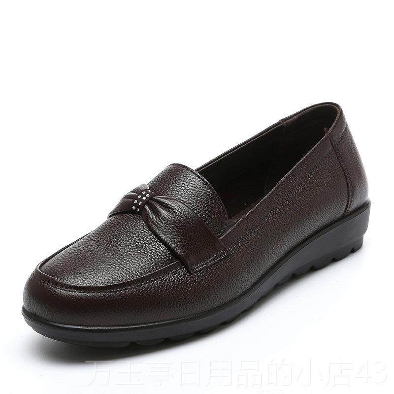 高档中老子年妈妈鞋真软头层牛皮底女鞋舒适皮老人皮鞋女奶奶鞋春