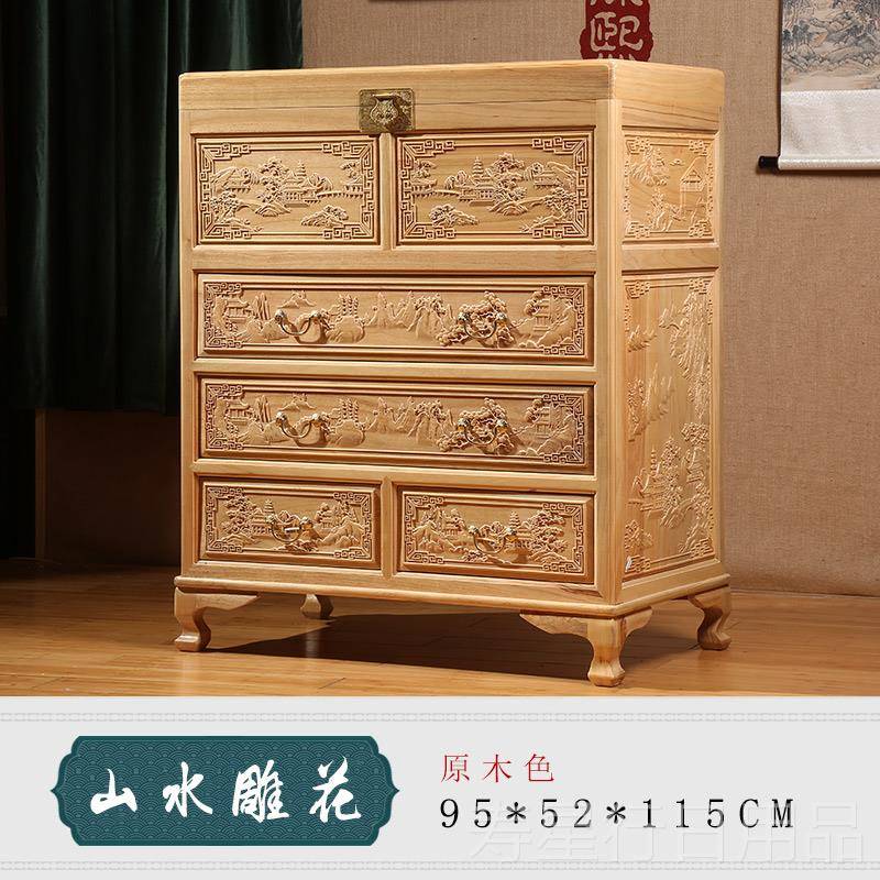 正品实式香樟五斗柜子卧室木箱柜木中储物柜复古五斗橱收纳抽屉柜