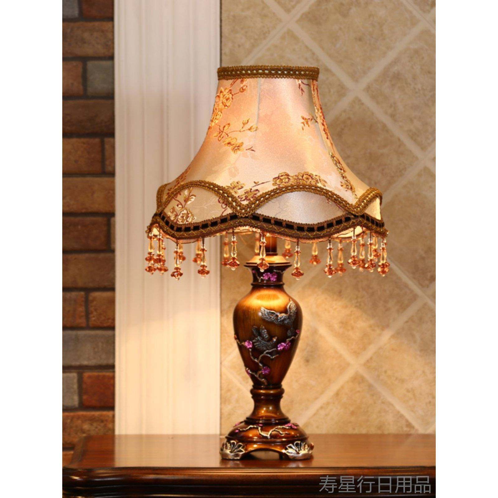 正品欧式饰台灯时尚床现浪漫覆古创意装家用简约代田园卧室头灯可