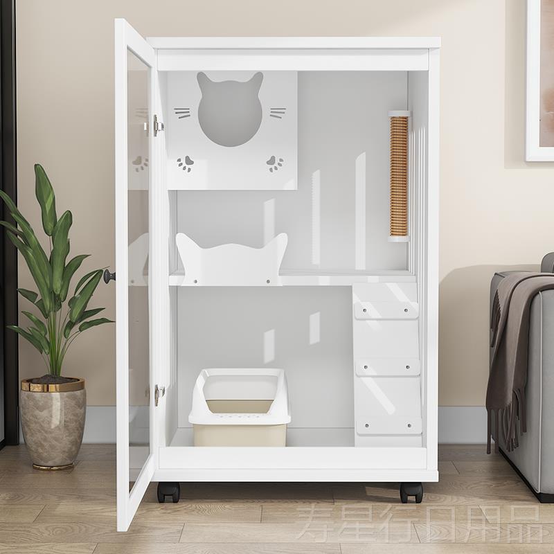 正品猫窝木别墅家用猫笼室内猫柜舍猫猫屋实猫咪别墅猫豪华双色猫