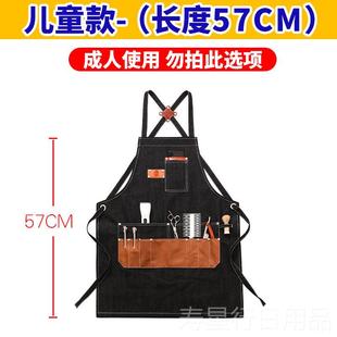 正品 围o工作牛仔尚时理发店男女工作裙服发型师烫染师美发定制log