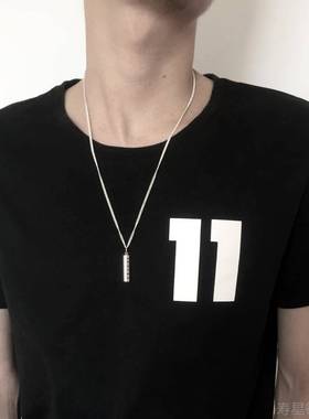 正品纯银圆印章项圆链章 柱刻字定制姓名私吊坠999足银条挂件情侣