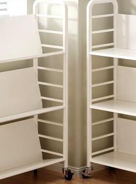 其他WXM家简约代艺收纳书架铁推车轮可带移动儿现童绘本整理架免