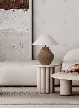 陶复古样板间装饰店陶台灯创意客厅酒床瓷头民宿桌面摆件90136舍