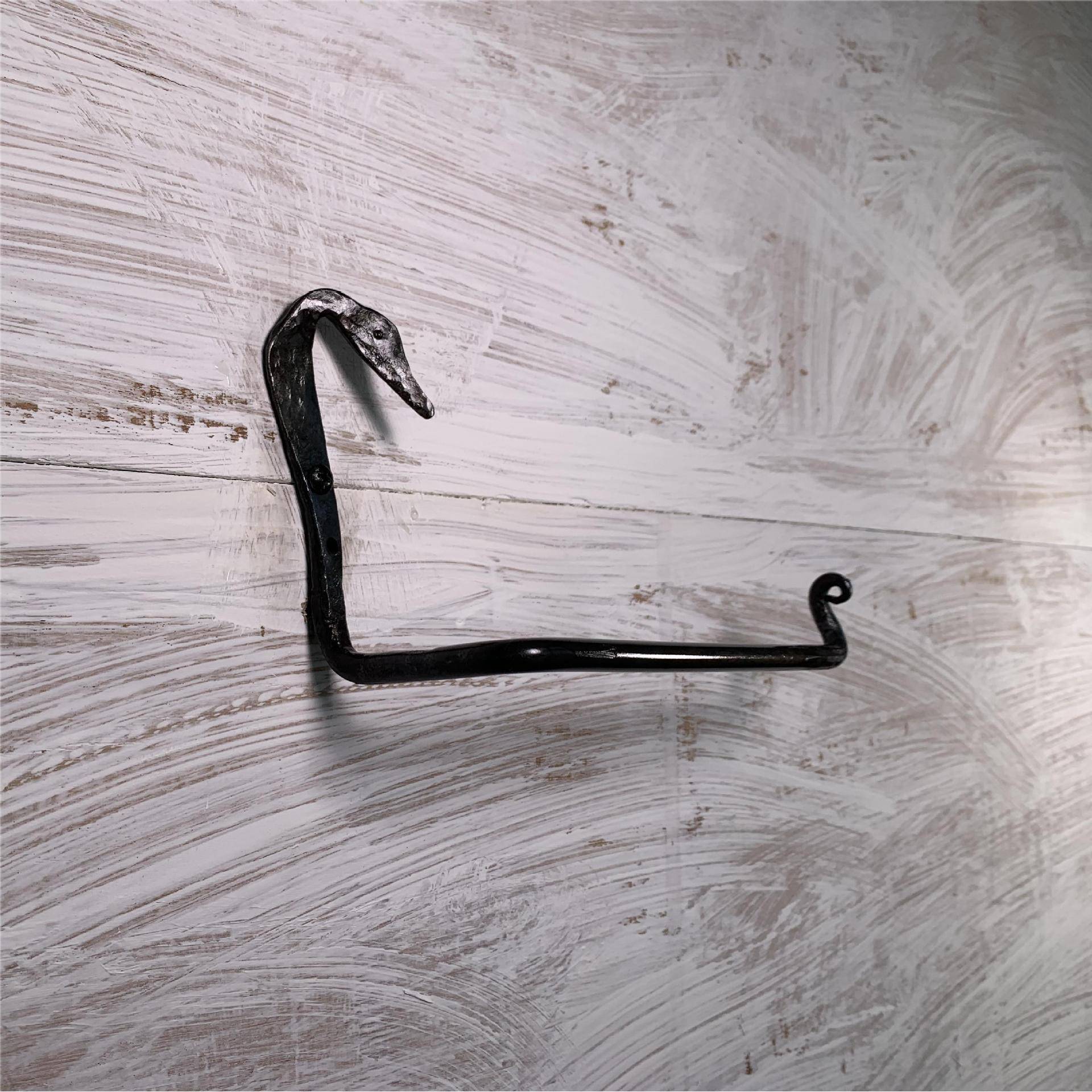 东器物手工15768锻打鹤形卷纸架意际设计艺纸巾创架卫生间收纳铁J