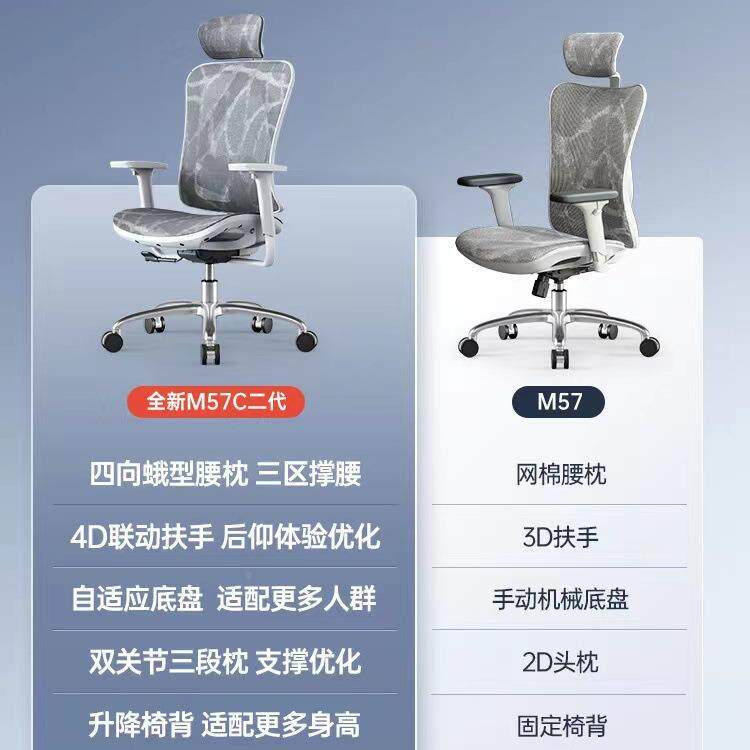 西昊M57C二代人体椅工学电脑椅舒服竞久坐办公电椅书房QAY家用座