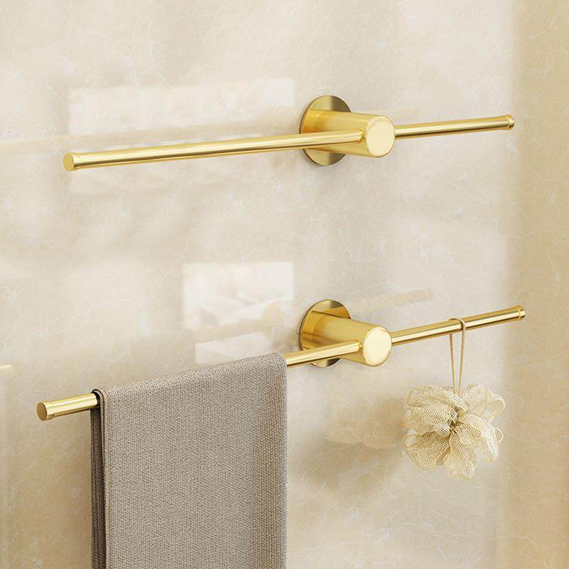 金色毛巾架全浴铜卫生置物架室挂杆免打毛巾ANO孔杆单间杆浴巾架,家装主材,卫浴五金组合套装/挂件套餐,淘宝优惠券,粉丝福利购,淘宝优惠卷