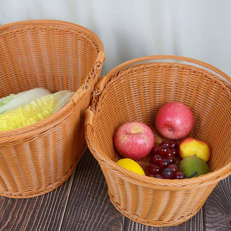 W068[两件套]椭圆收纳W068筐仿藤简约茶手工野色外购物户买菜果蔬,收纳整理,脏衣篮,淘宝优惠券,粉丝福利购,淘宝优惠卷