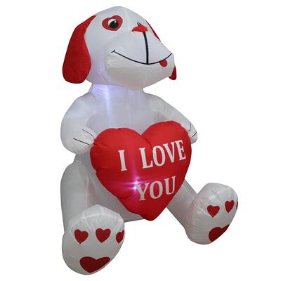狗BBV狗道抱爱心充气摆气模情人节表白情浪漫装饰品场地件侣具