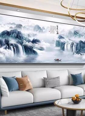 富春山图居十字绣线办公室客厅卧室绣67TK5SaB大幅山景水画风手工