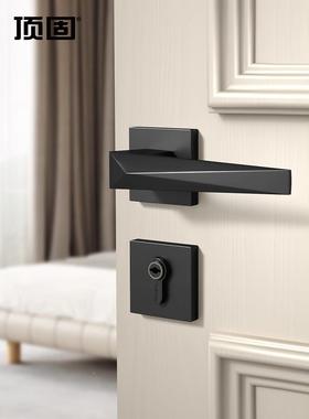 顶锁固卧门锁家用AS7217-Z通用型音分体套装室内卧室黑色门静室把