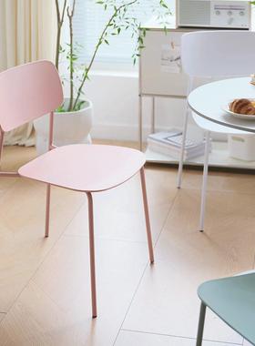餐椅家用谈靠背塑洽料铁椅腿椅现代简约64483休闲商用餐厅餐桌椅