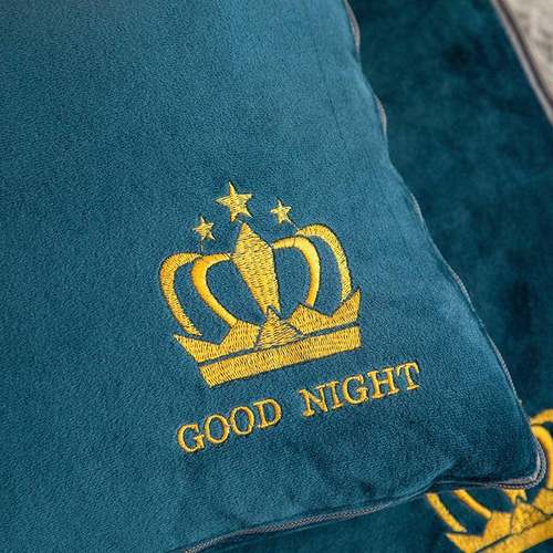 纯色宝绒保暖加厚拼绣LR-2025花抱枕双被子现代简两约宝用沙发靠