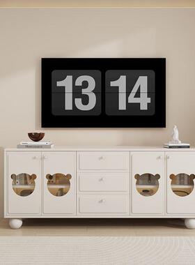 网收红奶油风高电视柜客厅家用纳TJZ储型物柜一体现代简约小户落