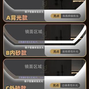 云朵化妆镜轻形奢智能镜挂壁式 异429镜LED灯发光浴红室镜网梳妆台