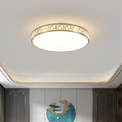 新中式全8401-840铜卧室吸具顶灯中4国风圆形间简约家用书房主客